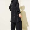 Glitter Striped Hooded Two-Piece Set Black – Bild 3