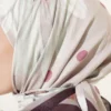 Soft Floral Printed Cotton Scarf Beige - immagine 4