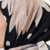 ⁦Soft Floral Printed Cotton Scarf Navy Blue⁩ - الصورة ⁦4⁩