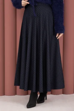Alternative view of Soft Checkered Skirt Indigo
