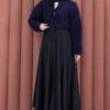 Soft Checkered Skirt Indigo – Bild 4
