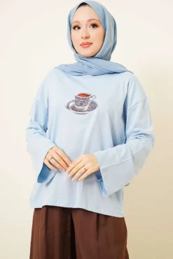 Turkish Coffee Printed Tunic Blue
