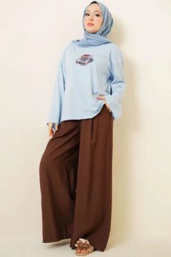 منظر بديل لـ Turkish Coffee Printed Tunic Blue