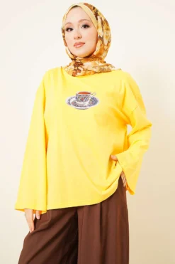 Turkish Coffee Printed Tunic Yellow