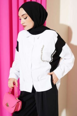 Stone Detailed Shirt White