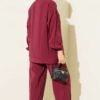 Stone Striped Modal Two-Piece Set Burgundy – Image 3