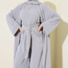 ⁦Stone Embellished Two-Piece Abaya Grey⁩ - الصورة ⁦2⁩