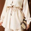 ⁦Stone-Embellished Tunic Set Beige⁩ - الصورة ⁦4⁩