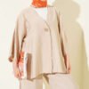 Single Button Tencel Kimono Two-Piece Set Beige - Imagen 2