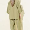 Single Button Tencel Kimono Two-Piece Set - Imagen 3