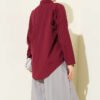 One Pocket Loose Shirt Burgundy – Image 3