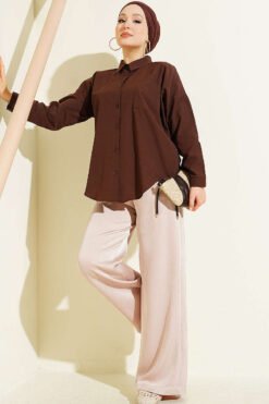 Alternatieve weergave van One Pocket Loose Shirt Brown