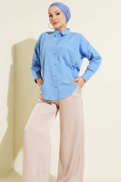 Alternatieve weergave van One Pocket Loose Shirt Blue