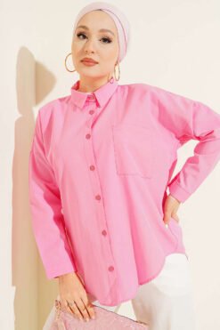 One Pocket Loose Shirt Pink