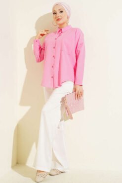 Alternatieve weergave van One Pocket Loose Shirt Pink