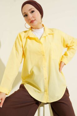 One Pocket Loose Shirt Yellow
