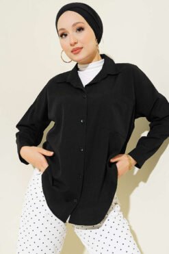 One Pocket Loose Shirt Black
