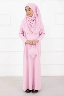 Modest Kids Prayer Dress Powder Pink