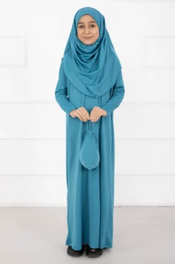 Modest Kids Prayer Dress Turquoise