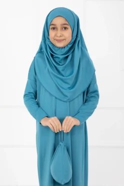 Alternatieve weergave van Modest Kids Prayer Dress Turquoise