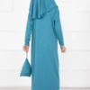 Modest Kids Prayer Dress Turquoise – Image 3