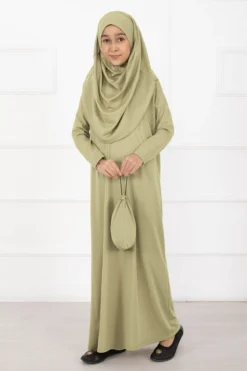 Modest Kids Prayer Dress Green