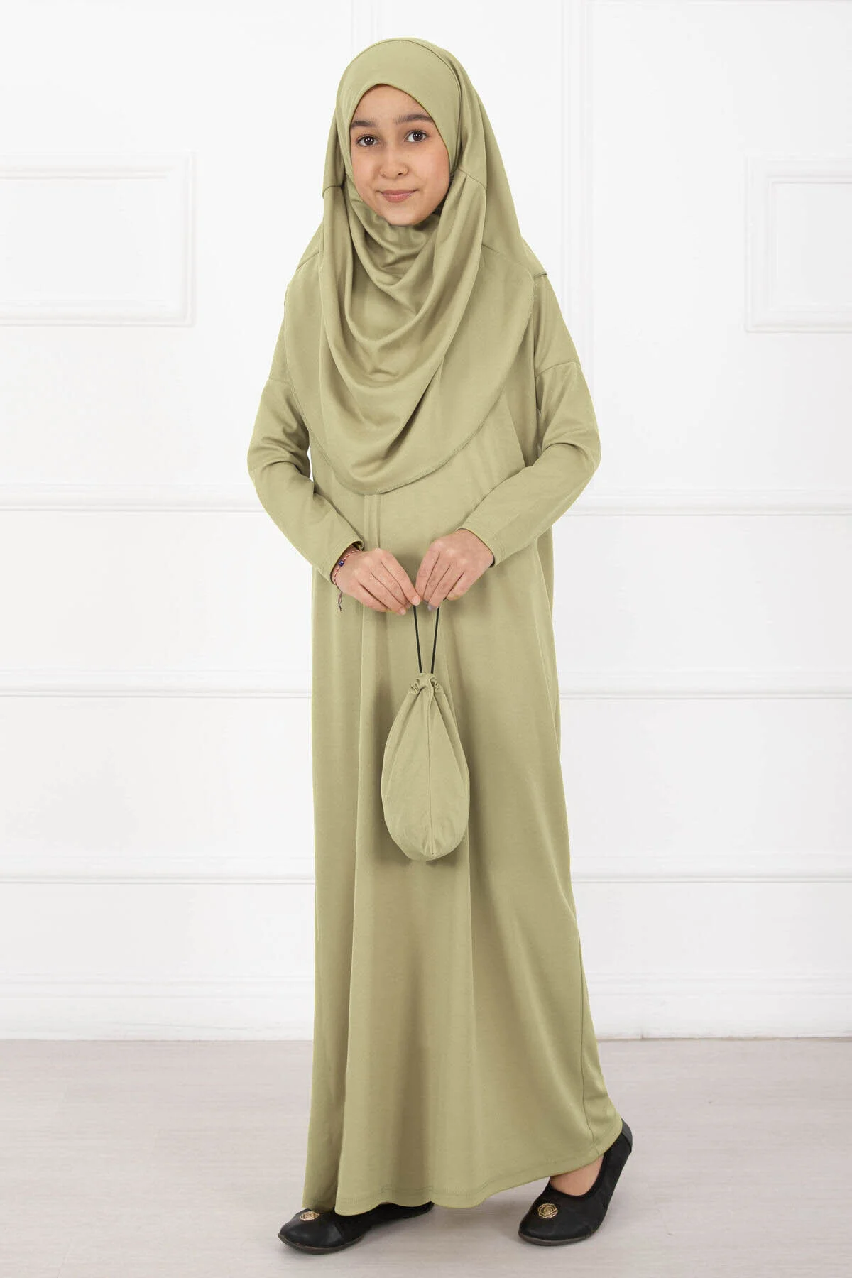 Modest Kids Prayer Dress Green