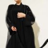 Tulle Pearl Detailed Abaya Black