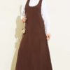 U Neck Dress Brown