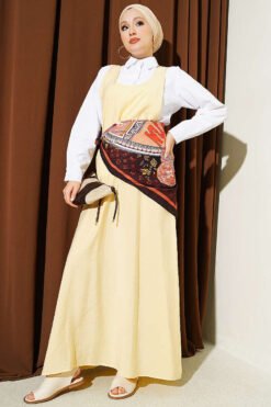 U Neck Dress Yellow
