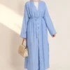 Long Cardigan Two-Piece Set Baby Blue - immagine 2