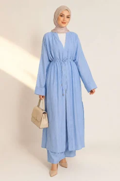 Alternative view of Long Cardigan Two-Piece Set Baby Blue
