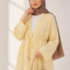 Long Cardigan Two-Piece Set Yellow – Image 3