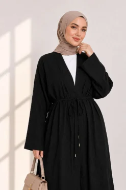 Alternative view of Long Cardigan Two-Piece Set Black