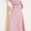 V Neck Blazer Dress Set Powder Pink