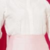 V Lace Leaf Embroidered Short Shirt White - immagine 4