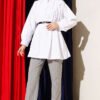 V Ribbed Half Brit Button Tunic White – Bild 2