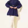 V Ribbed Half Brit Button Tunic Navy Blue – Bild 2