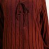 V-Neck Striped Tied Shirt Brown wholesale shirt view 4 - Hicabistan Turkey factory