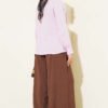 V-Neck Striped Tied Shirt Pink all'ingrosso shirt view 3 - Hicabistan fabbrica Turchia