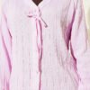 V-Neck Striped Tied Shirt Pink – Bild 4