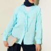 V-Neck Striped Tied Shirt Turquoise