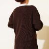 V-Neck Plain Knit Tunic Brown - immagine 3