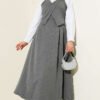 V Neck Belted Dress