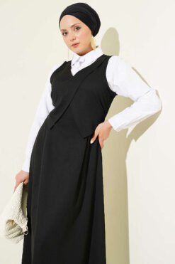 Vue alternative de V Neck Belted Dress Black