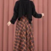 Diagonal Check Pattern Skirt - Image 4