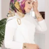 Vintage Rose Pattern Scarf Series Beige