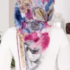 Vintage Rose Pattern Scarf Series Fuchsia – Bild 3