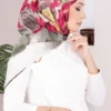 Vintage Rose Pattern Scarf Series Khaki