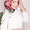 Vintage Rose Pattern Scarf Series Khaki - Image 3